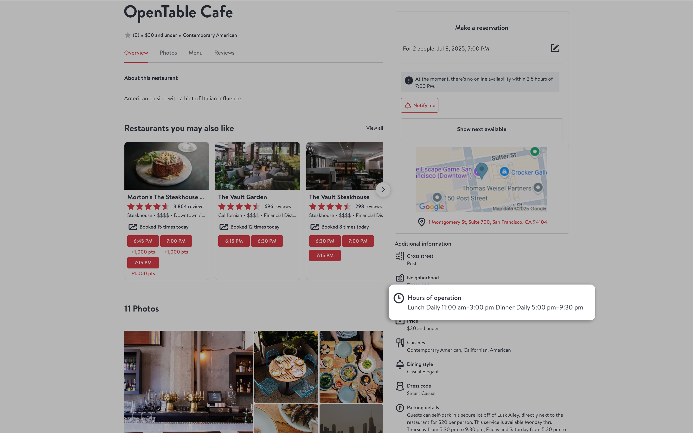 Wie kann mir ein Restaurant oder das OpenTable-Profil eines Restaurants ...