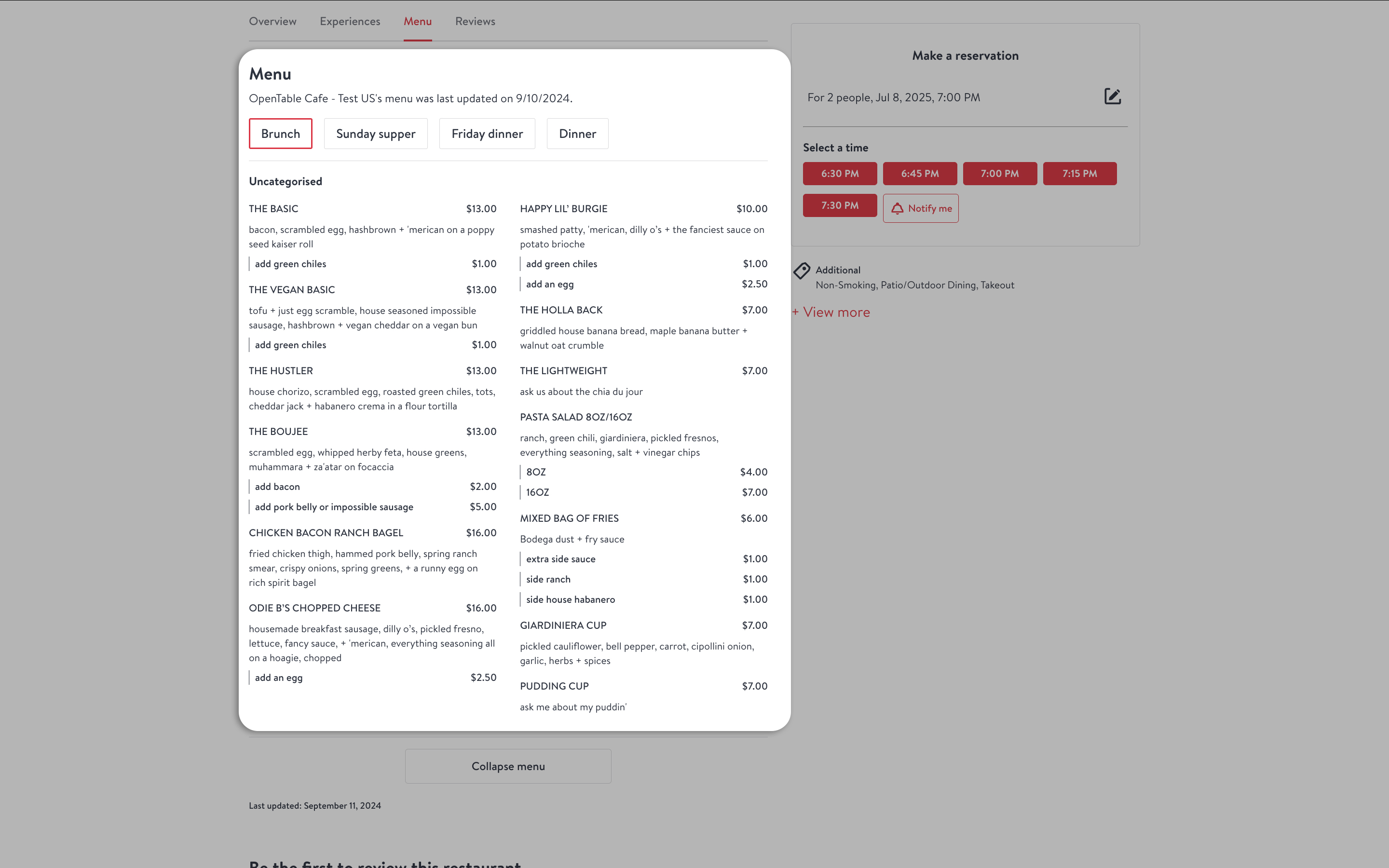 Wie kann mir ein Restaurant oder das OpenTable-Profil eines Restaurants ...